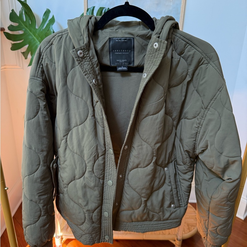 Sanctuary Women's Olive Puffer Jacket